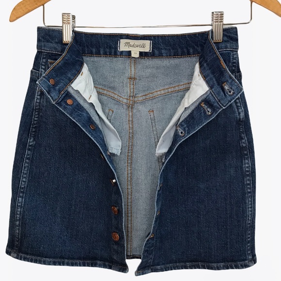 Madewell Button Down Denim Mini Skirt - 24 - Picture 11 of 17
